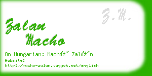 zalan macho business card